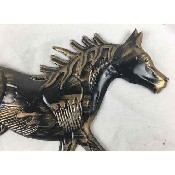Vintage Tin Horse Wall Hanging Mid-Century Made in Hong Kong - Picture 5 of 12